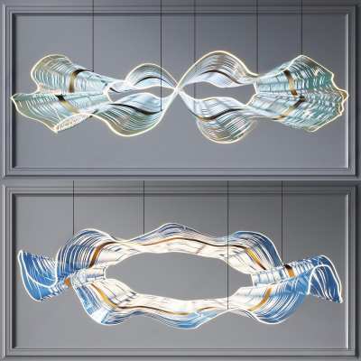 现代玻璃吊灯3D模型下载